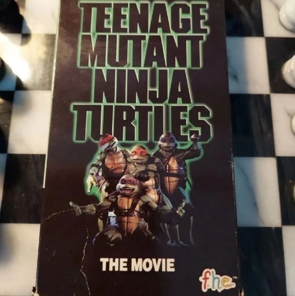 Vintage Teenage Mutant Ninja Turtles VHS - The Movie -Vintage 90s & NWT TMNT Cup